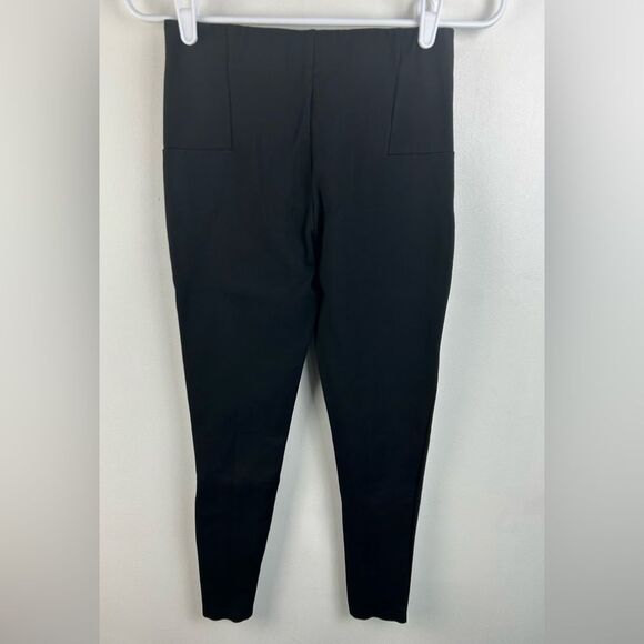 Zara Basic Collection Black Straight Leg Cropped Pants Zipper Detail Size Small - Picture 3 of 4
